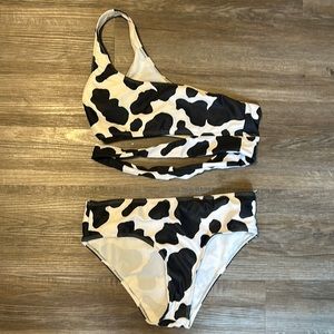 Cow print bathing suit